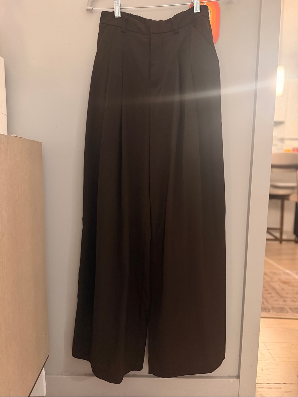 Maeve Brown Wide-Leg Dress Pants